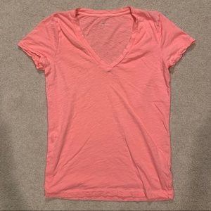 J Crew bright coral v-neck T-shirt